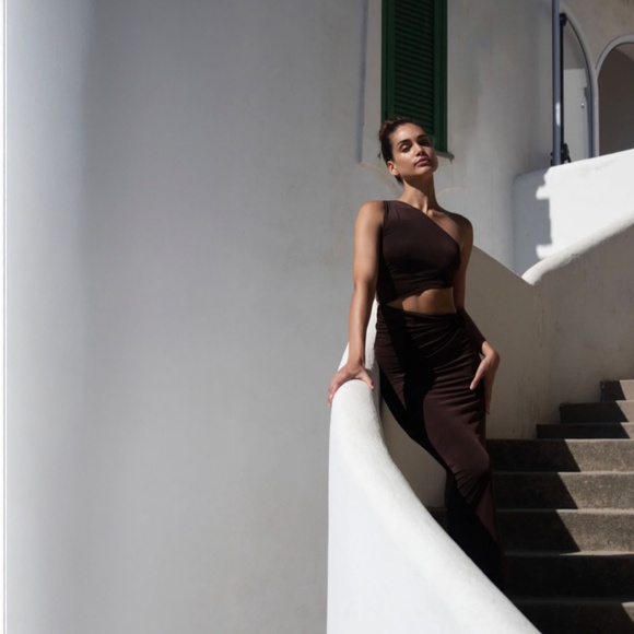 Jade Swim NWT, Black one-shoulder cutout maxi dress S - Picture 2 of 11